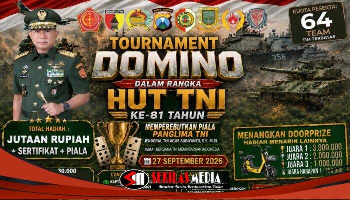 Semarak HUT ke-81 TNI, Kodim Mojokerto Gelar Tournament Domino Rebutkan Piala Panglima TNI
