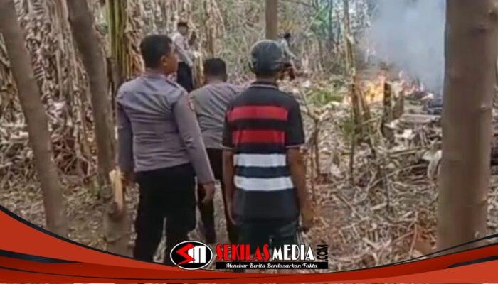 Kebakaran Lahan di Panjangrum Pacet, Polisi dan Warga Berjibaku Padamkan Api