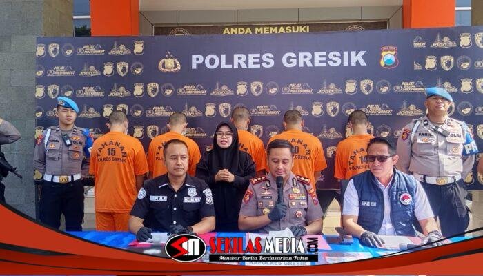 Polres Gresik Bongkar Jaringan Sabu di Menganti, 5 Tersangka Ditahan