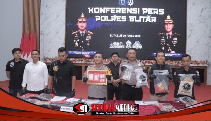 Polres Blitar Ungkap 5 Kasus Narkotika dan Okerbaya, 8 Tersangka Diamankan